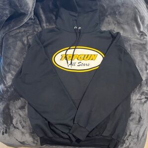 Vintage Top Gun All Stars Black Hoodie with Yellow Accents